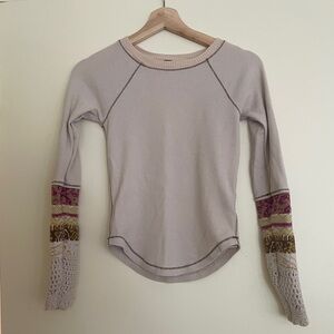 Free people waffle long sleeve shirt